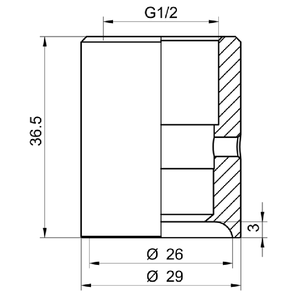 Manchon à souder G 1/2 A hygiénique / DN 25 50, Ø 29 x 36.5 Manchon à souder G 1/2 A hygiénique / DN 25 50, Ø 29 x 36.5-Lire la description