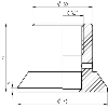 Manchon à souder hygiénique EHEDG 3-A, G½B / Ø 45 x 34, AISI 316L