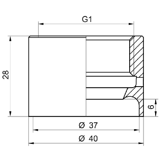 Manchon à souder G 1 A hygiénique / DN 40 … 50, Ø 40 x 28-Lire la description