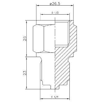 Adaptateur fileté G 1/2 A DIN 3852-E (G51) / G 1/2 B EN 837-1 (G31)-Lire la description