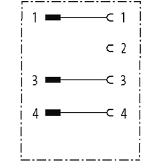 Adaptateur M08 Mâle Droit 3p/M08 Fem Droit 4p-Lire la description