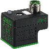 Adaptateur EV Forme A 18mm 24VAC/DC LED+ATP / M12 3P dessus