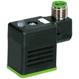Adaptateur EV Forme B 10mm 24VAC/DC LED+ATP / M12 3P Mâle au dessus-Lire la description