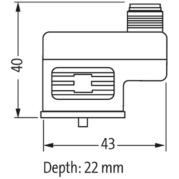 Adaptateur EV Forme B 10mm 24VAC/DC LED+ATP / M12 3P Mâle au dessus-Lire la description