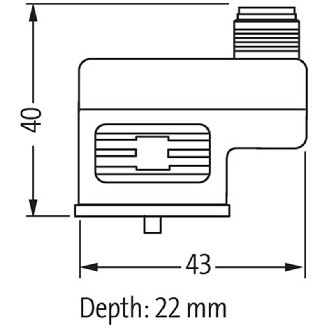 Adaptateur EV Forme B 10mm 24VAC/DC LED+ATP / M12 3P Mâle au dessus-Lire la description
