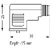 Adaptateur EV Forme C 8mm 24VAC/DC LED+ATP / M12A 3P arrière