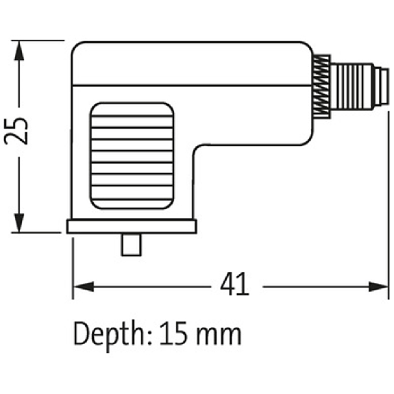 Adaptateur EV Forme C 8mm 24VAC/DC LED+ATP/M08 3p arrière-Lire la description