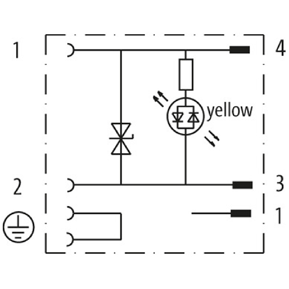 Adaptateur EV Forme C 8mm 24VAC/DC LED+ATP/M08 3p arrière-Lire la description