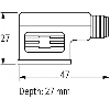 Adaptateur EV Forme A 18mm 110VAC/DC LED / M12 3P arrière