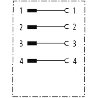 Adaptateur M08 Mâle Droit 4p/M12 Fem Droit 4p-Lire la description