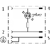 Adaptateur EV Forme A 18mm 24VAC/DC LED / M12 3P dessus