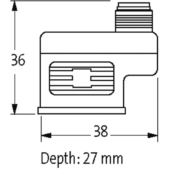 Adaptateur EV Forme A 18mm 24VAC/DC LED / M12 3P dessus-Lire la description