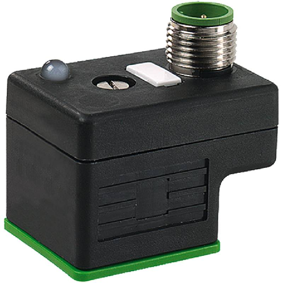 Adaptateur EV Forme A 18mm 24VAC/DC LED / M12 3P dessus-Lire la description