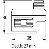 Adaptateur EV Forme A 18mm 24VAC/DC LED / M12 3P dessus