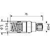Adaptateur M12 Mâle Droit 3p/ M08 Fem Droit 3p