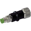 Adaptateur M08 Mâle Droit 3p/M12 Fem Droit 3p