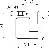 Adaptateur fileté standard G1B / G1/2B hygiénique AISI 316L (1.4404)