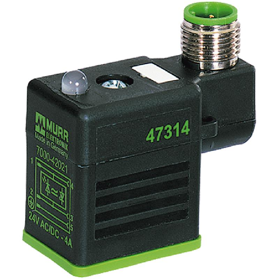 Adaptateur EV Forme BI 11mm 24VAC/DC LED / M12 3P dessus-Lire la description