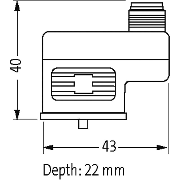 Adaptateur EV Forme BI 11mm 24VAC/DC LED / M12 3P dessus-Lire la description