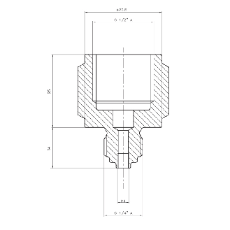 Adaptateur fileté G 1/2 A DIN 3852-E (G51) / G 1/4 B EN 837-1 (G30)-Lire la description