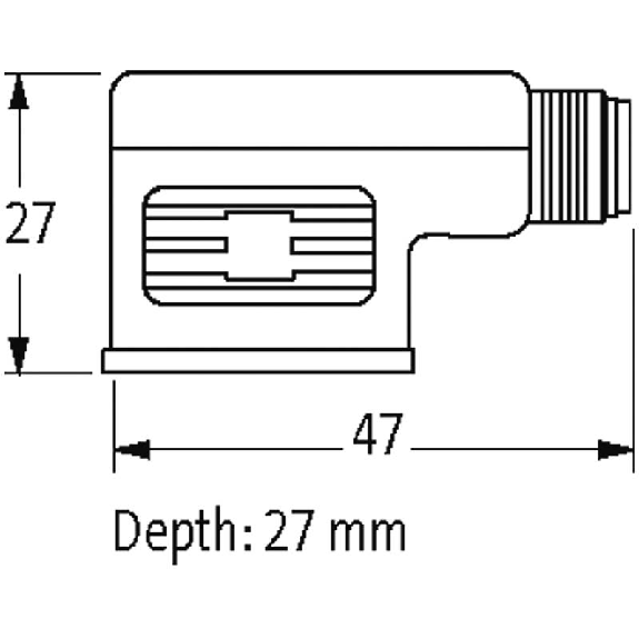 Adaptateur Pressostat Forme A 18mm 24VDC LED (x2) / M12 5P arrière-Lire la description