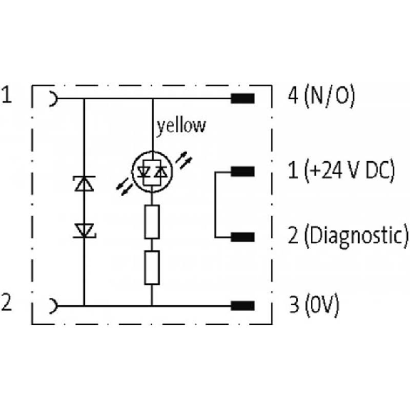 Adaptateur EV Forme A 18mm 24VAC/DC LED / M12 4P arrière-Lire la description