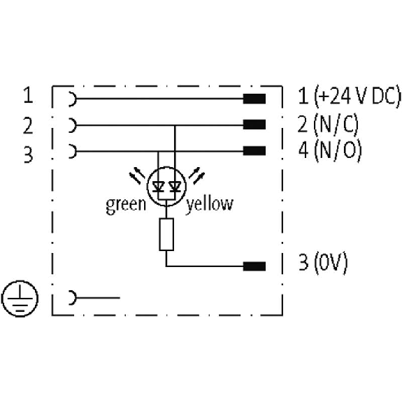 Adaptateur Pressostat Forme A 18mm 24VAC/DC LED / M12 4P dessus-Lire la description
