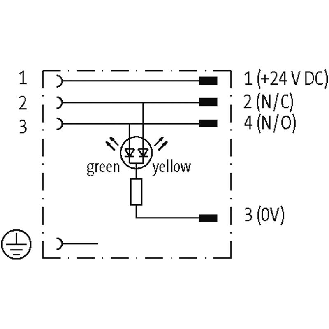Adaptateur Pressostat Forme A 18mm 24VAC/DC LED / M12 4P dessus-Lire la description