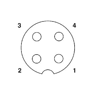 Adaptateur, du connecteur mâle M8 sur connecteur femelle M12, 4 pôles-Lire la description