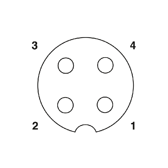 Adaptateur, du connecteur mâle M8 sur connecteur femelle M12, 4 pôles-Lire la description