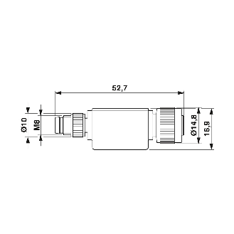 Adaptateur, du connecteur mâle M8 sur connecteur femelle M12, 4 pôles-Lire la description