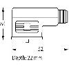 Adaptateur EV Forme BI 11mm 125VAC/DC / M12A Mâle 3P arrière