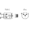 Adaptateur EV Forme BI 11mm 125VAC/DC / M12A Mâle 3P arrière