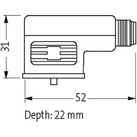 Adaptateur EV Forme BI 11mm 125VAC/DC / M12A Mâle 3P arrière-Lire la description