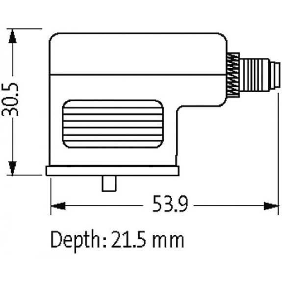 Adaptateur EV Forme B 10mm 24VAC/DC LED/M8 3p arrière-Lire la description