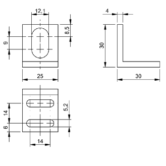 Bride de fixation pour capteurs M12, pour butée fixe M12, aluminium-Lire la description