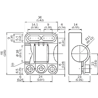 Bride de fixation inox V4A pour capteurs cylindriques filetés M18-Lire la description