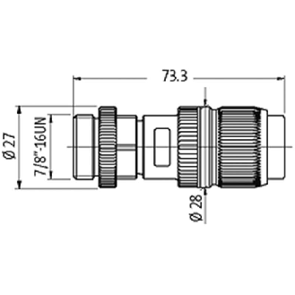 7/8''A Mâle Droit 5p; Bornes guillotines (x5) 0.75-1.5mm², 6.8-9.5mm-Lire la description