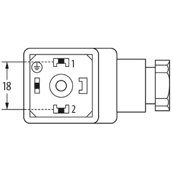 Connect. EV Forme A 18mm 230V LED+VDR 2P+T M16x1.5-Lire la description