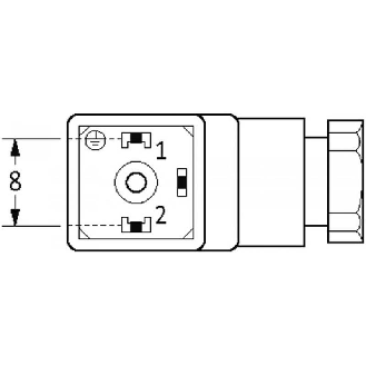 Connecteur EV Forme C 8mm 230V 2P+T, M16x1,5-Lire la description