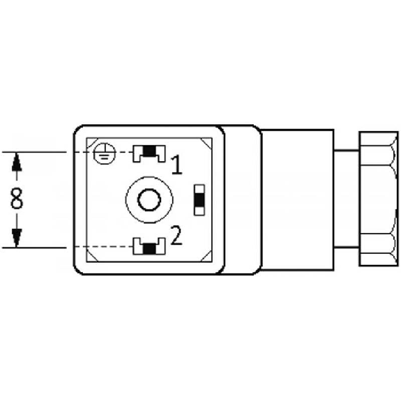 Connecteur EV Forme C 8mm 230V 2P+T, M16x1,5-Lire la description