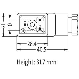 Connect. EV Forme B 10mm 24V LED+VDR 2p M16x1.5-Lire la description