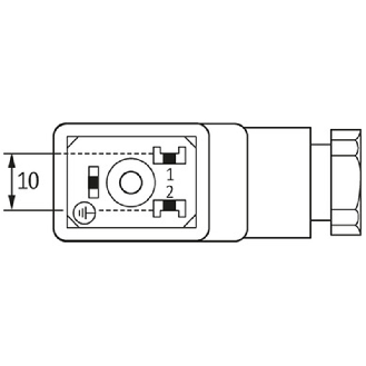Connect. EV Forme B 10mm 24V LED+VDR 2p M16x1.5-Lire la description