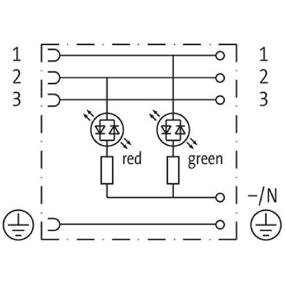 Connect. PR Forme A 18mm 24-230V LED V/R 3P+T PG9-Lire la description