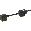 2xEV Forme A 18mm 24V LED+ATP 0,15m Câble PUR 4x0,75 Noir Cpc 1,5m