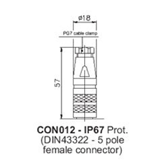 Connecteur femelle axial 5 pôles DIN43322 IP65-Lire la description