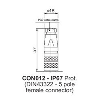 Connecteur femelle axial 5 pôles DIN43322 IP65