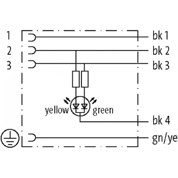 Connect. Pressostat Forme A 18mm 24Vdc LED; PVC 5x0,75 Jaune 10m-Lire la description