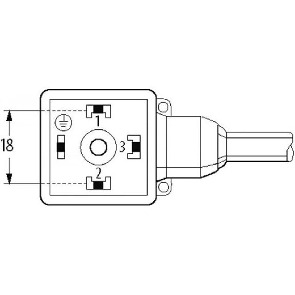 Connect. EV Forme A 18mm 24Vdc LED; PVC 5x0,75 Noir 10m-Lire la description