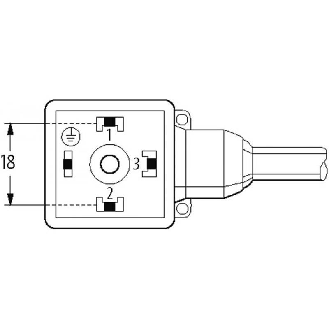 Connect. Pressostat Forme A 18mm 0-230Vac/dc; PVC 4x0,75 Noir 3m-Lire la description